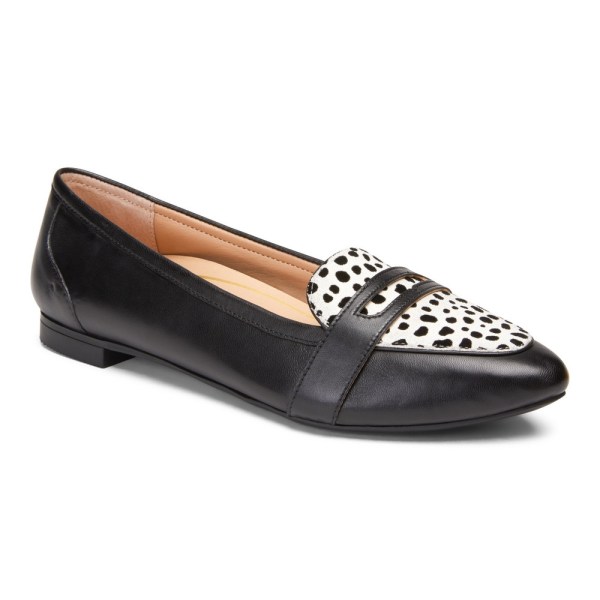 Vionic Flats Ireland - Savannah Flat Black - Womens Shoes For Sale | ZJUOH-0928